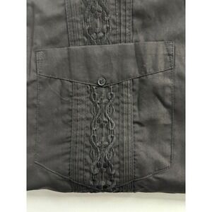 Platoon‎ 3XL Black Shirt Embroidered Short Sleeve Button Up Men's Casual Collar